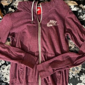 Nike Women's Burgundy Full-Zip Hoodie